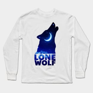 Lone wolf night Long Sleeve T-Shirt